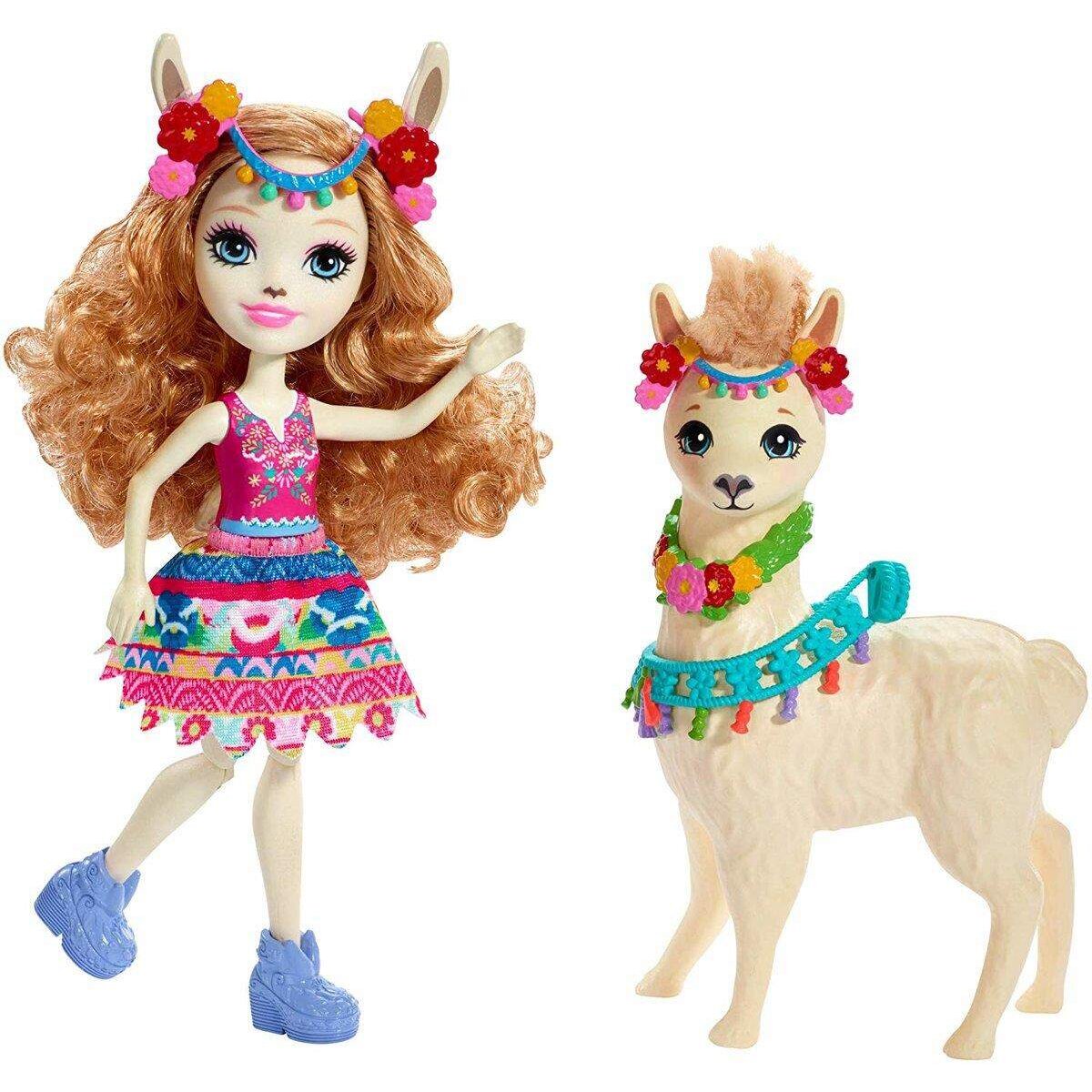Mattel Enchantimals Themenpack Lluella Llama & Fleecy Puppe
