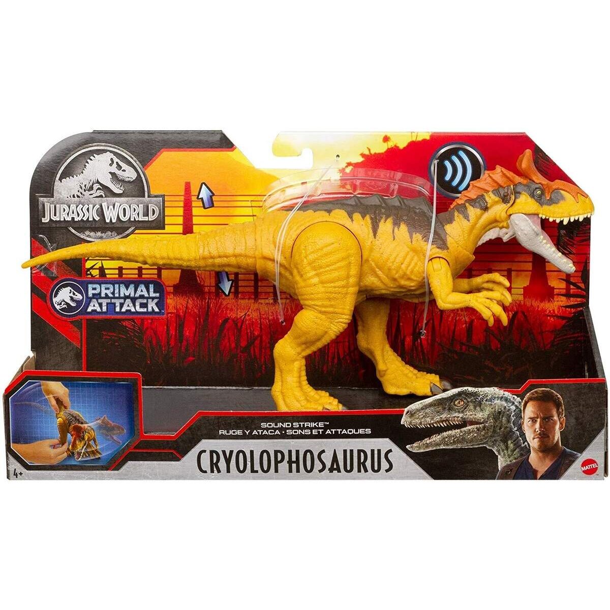 Mattel Jurassic World Brüll-Attacke Cryolophosaurus