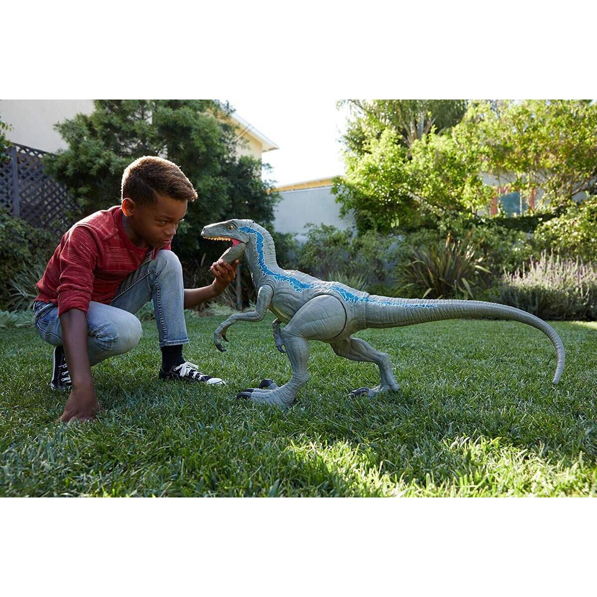Mattel Jurassic World Dino Rivals Riesendino Velociraptor Blue