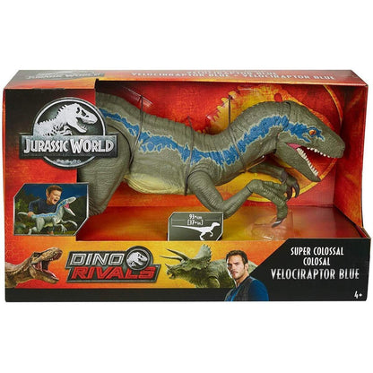 Mattel Jurassic World Dino Rivals Riesendino Velociraptor Blue
