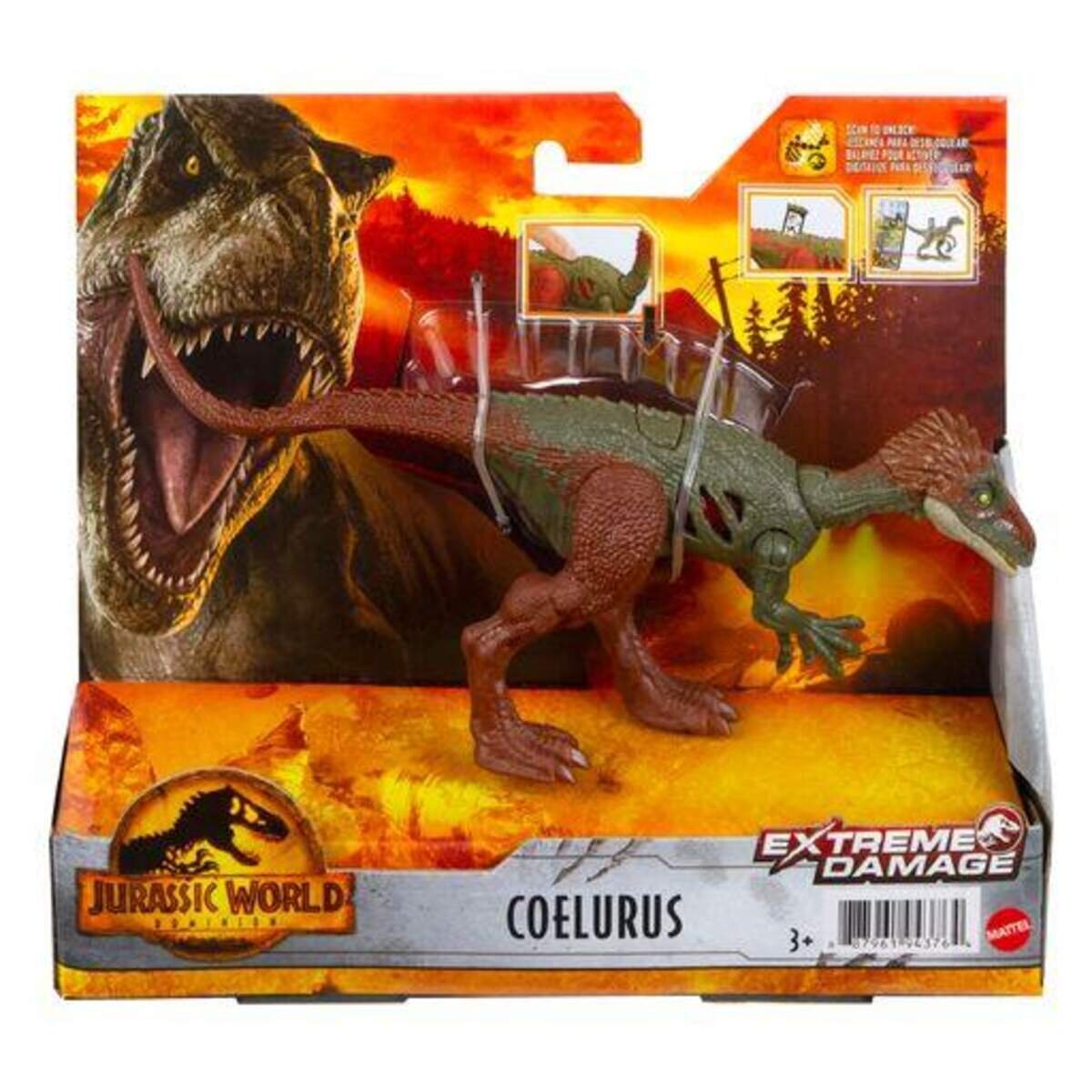 Mattel Jurassic World Extreme Damage Feature Dino, 1 Stück, 7-fach sortiert