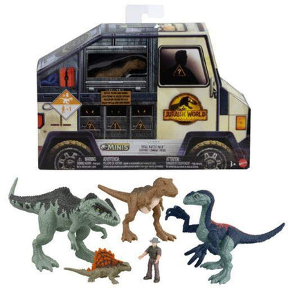 Mattel Jurassic World Minis Figuren Multipack Sortiment, 1 Packung, 4-fach sortiert