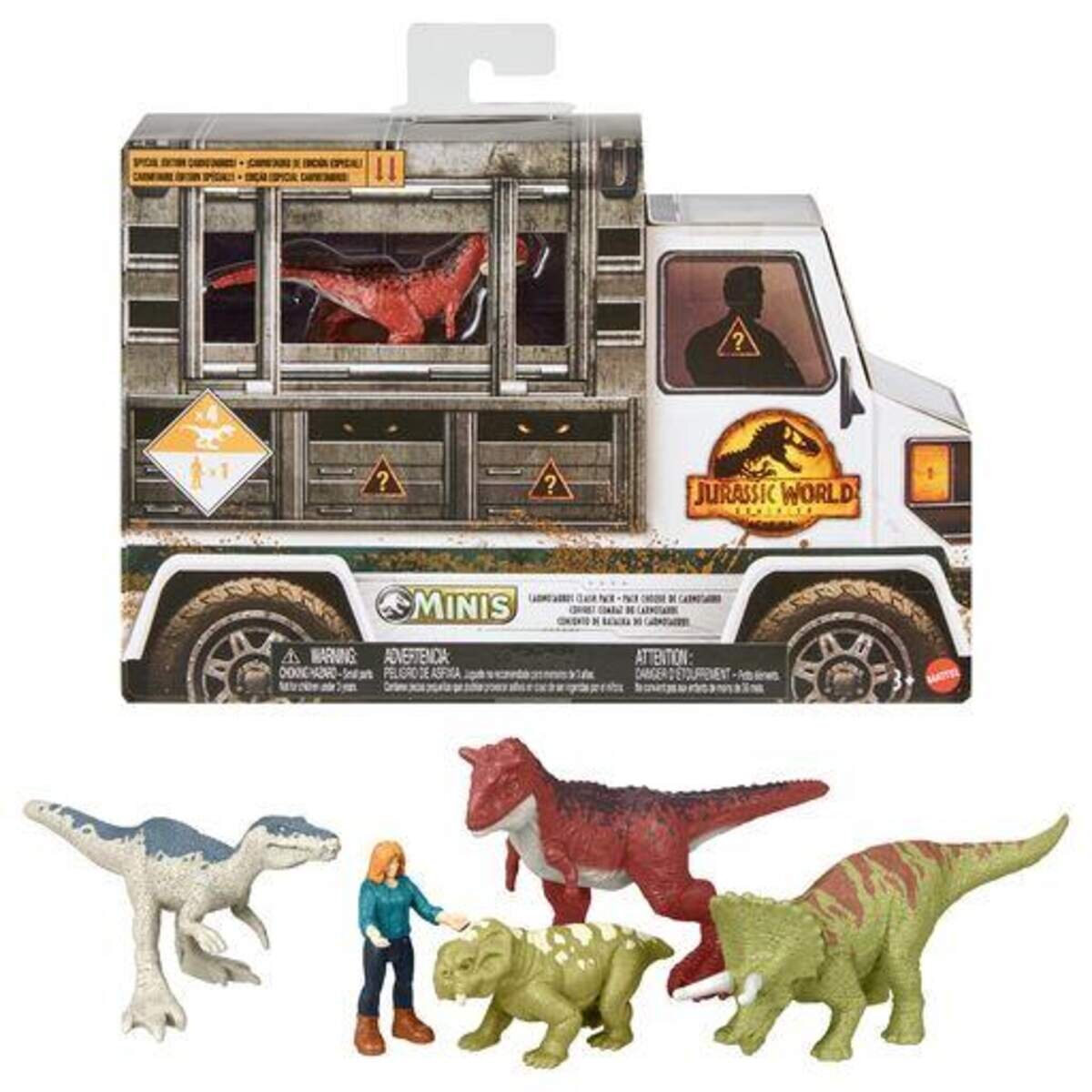 Mattel Jurassic World Minis Figuren Multipack Sortiment, 1 Packung, 4-fach sortiert