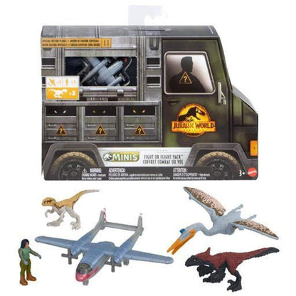 Mattel Jurassic World Minis Figuren Multipack Sortiment, 1 Packung, 4-fach sortiert