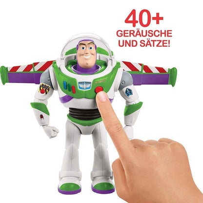 Mattel Toy Story 4 Super Action Buzz Lightyear, mit Sound und Aktionen, 17 cm