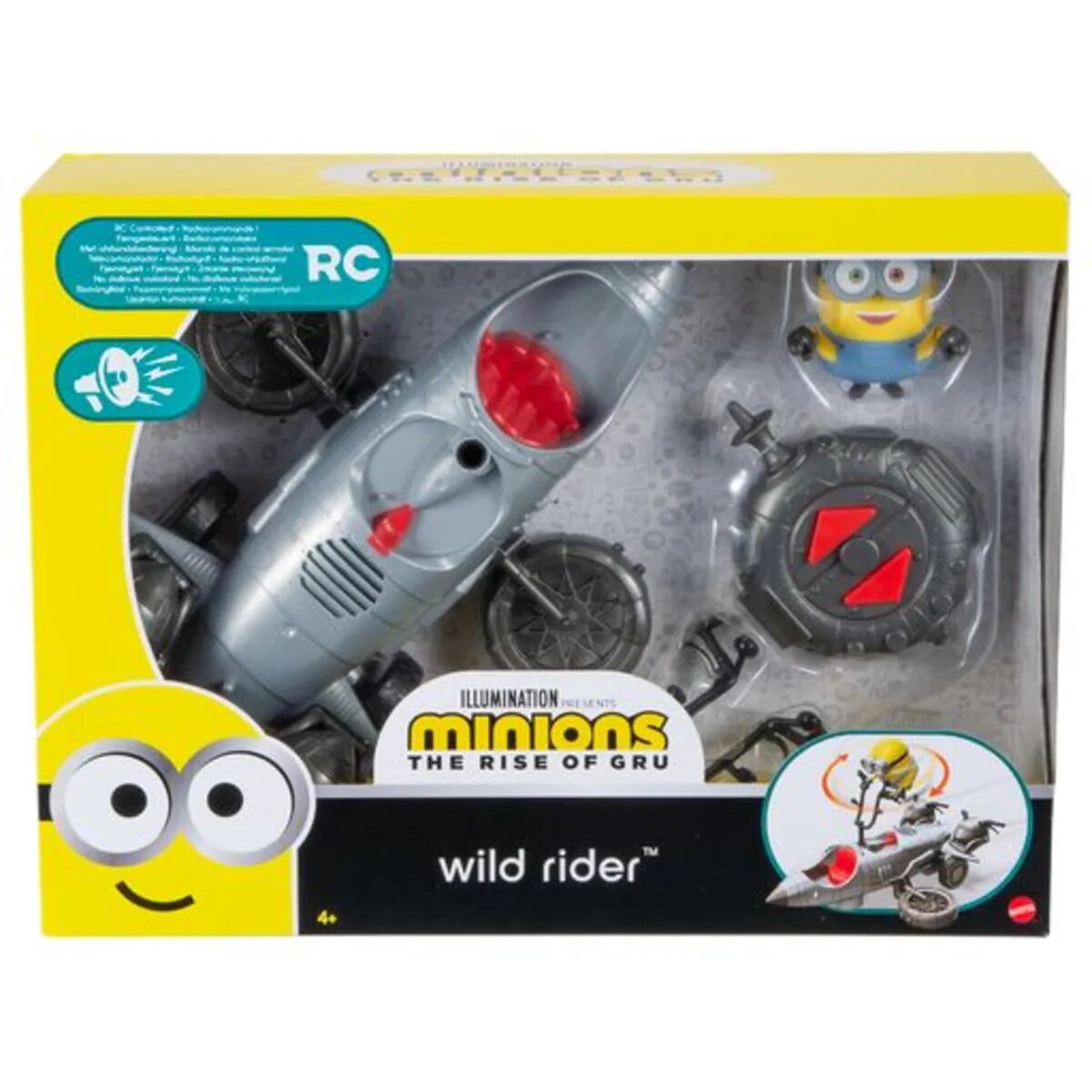 Mattel Minions Wild Rider R/C Fahrzeug und Actionfigur für Kinder ab 4 Jahren