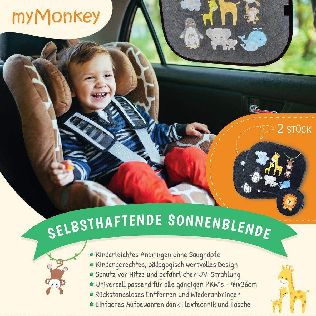 myMonkey Universal Auto Sonnenschutz für Kinder