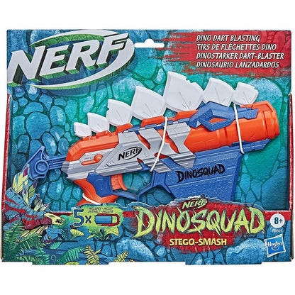 Nerf DinoSquad Stego-Smash Dart-Blaster, 4-Dart Aufbewahrung