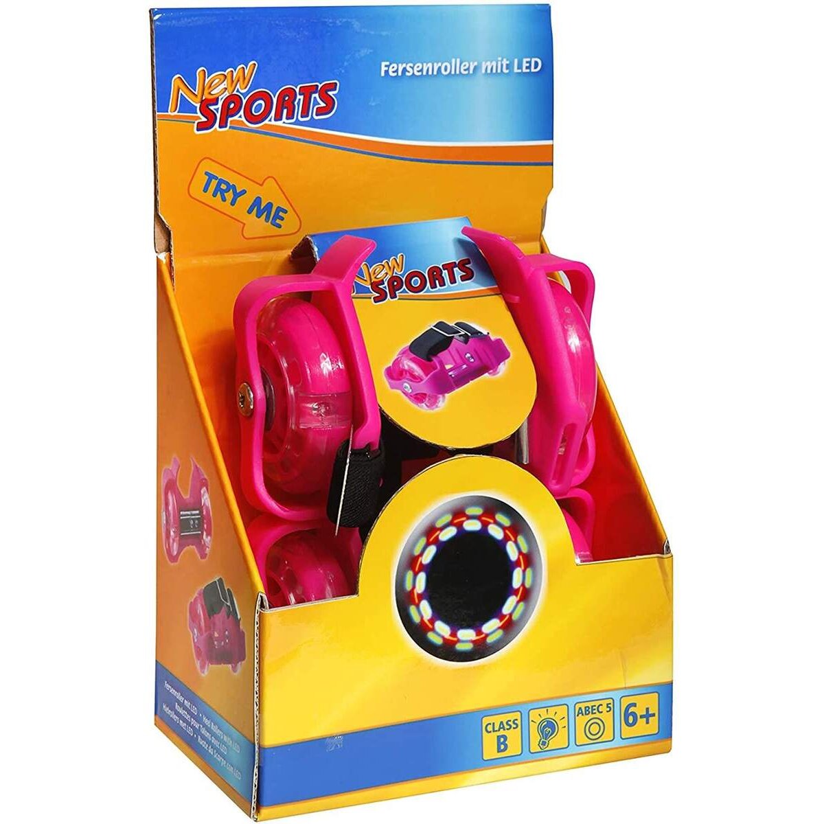 New Sports Fersenroller mit LED, pink