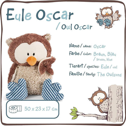 NICI 46093 Eule Oscar mit drehbarem Kopf, Plüschtier, 50 cm