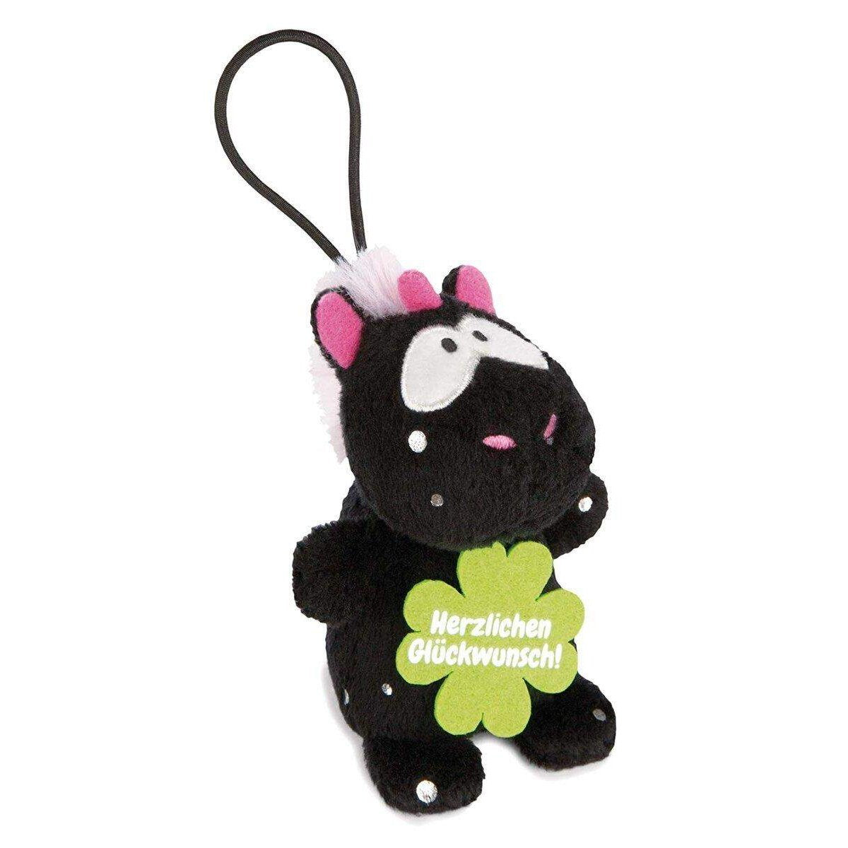 NICI Anhänger Einhorn Carbon Flash "Herzlichen Glückwunsch", 8 cm