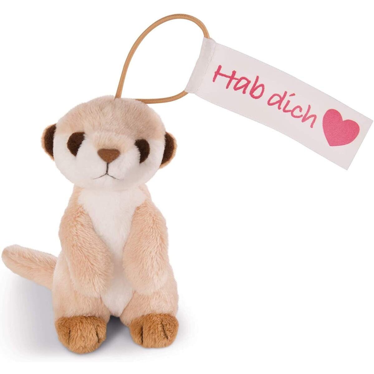NICI Anhänger Erdmännchen hab dich lieb mit elastischer Schlaufe, 11 cm