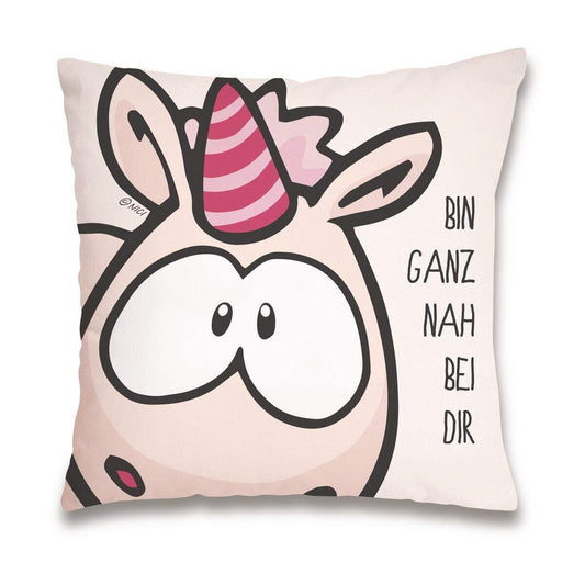NICI Baumwollkissen Einhorn Theodor "Bin dir ganz nah", 37 x 37 cm