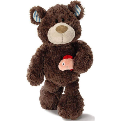 NICI Classic Bear 38149 Classic Bear Schlenker mit Lachs mit Magnet, braun, ca. 25 cm