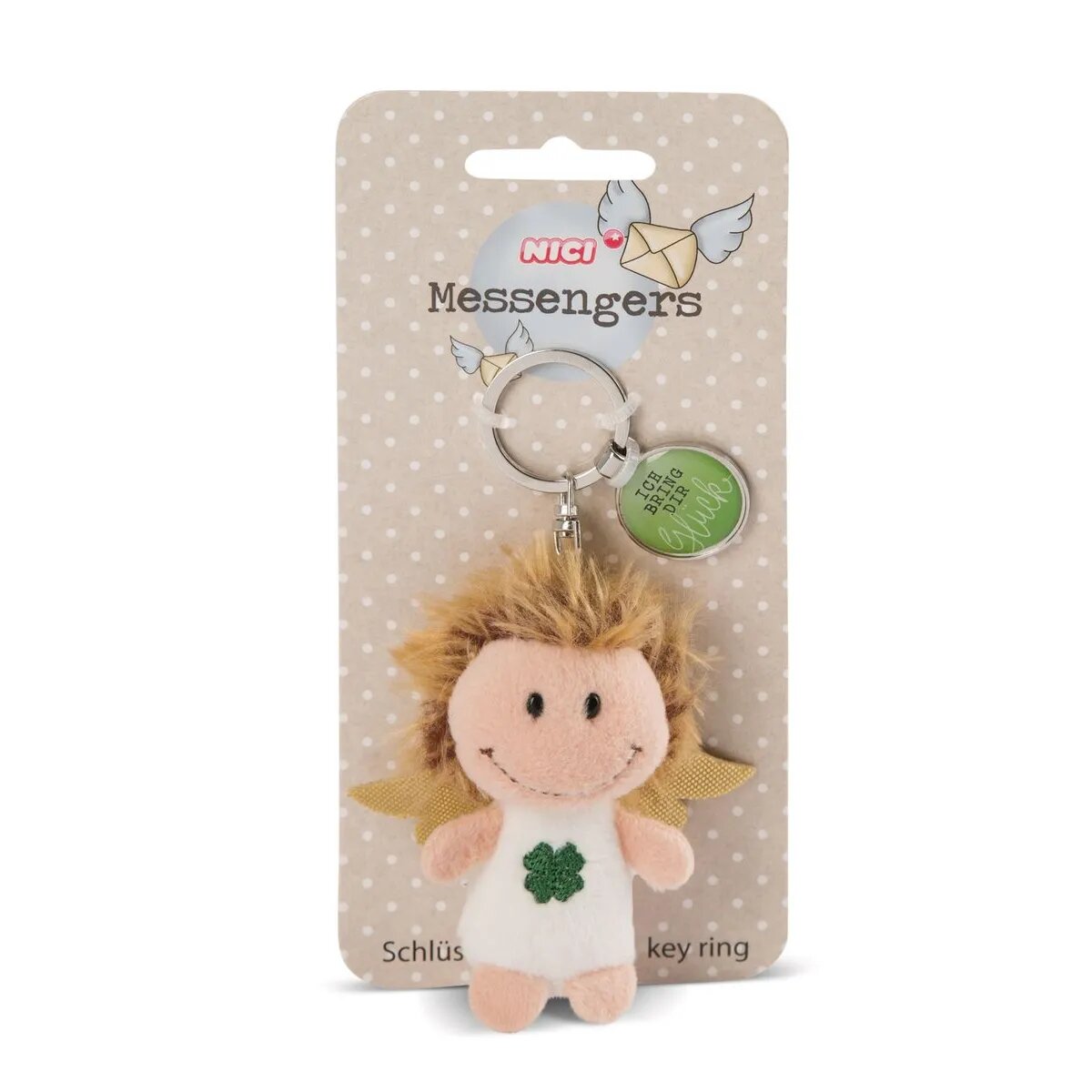 NICI Engel mit Kleeblatt 7cm Bb SA mit Anhänger "Ich bring dir Glück"