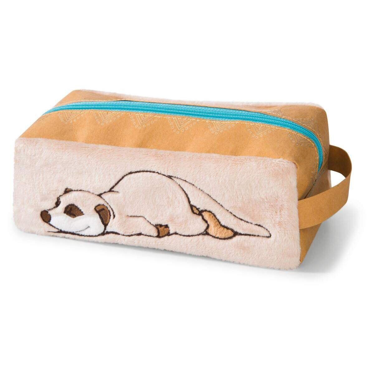 NICI Erdmännchen Stiftemäppchen mit veganem Leder, 19 x 8 cm