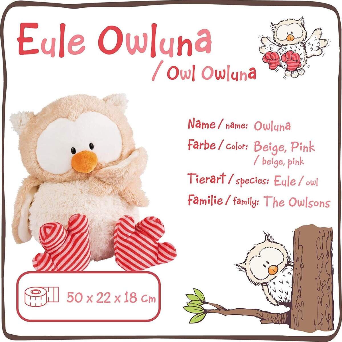 NICI Eule Owluna mit drehbarem Kopf, Plüschtier, 50 cm