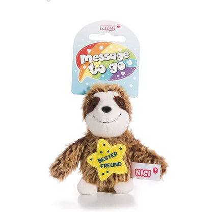 NICI Faultier Plüsch mit Loop und Spruch Bester Freund 8 cm