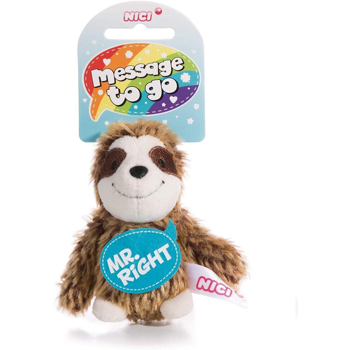 NICI Faultier Plüsch mit Loop Mr. Right 8 cm