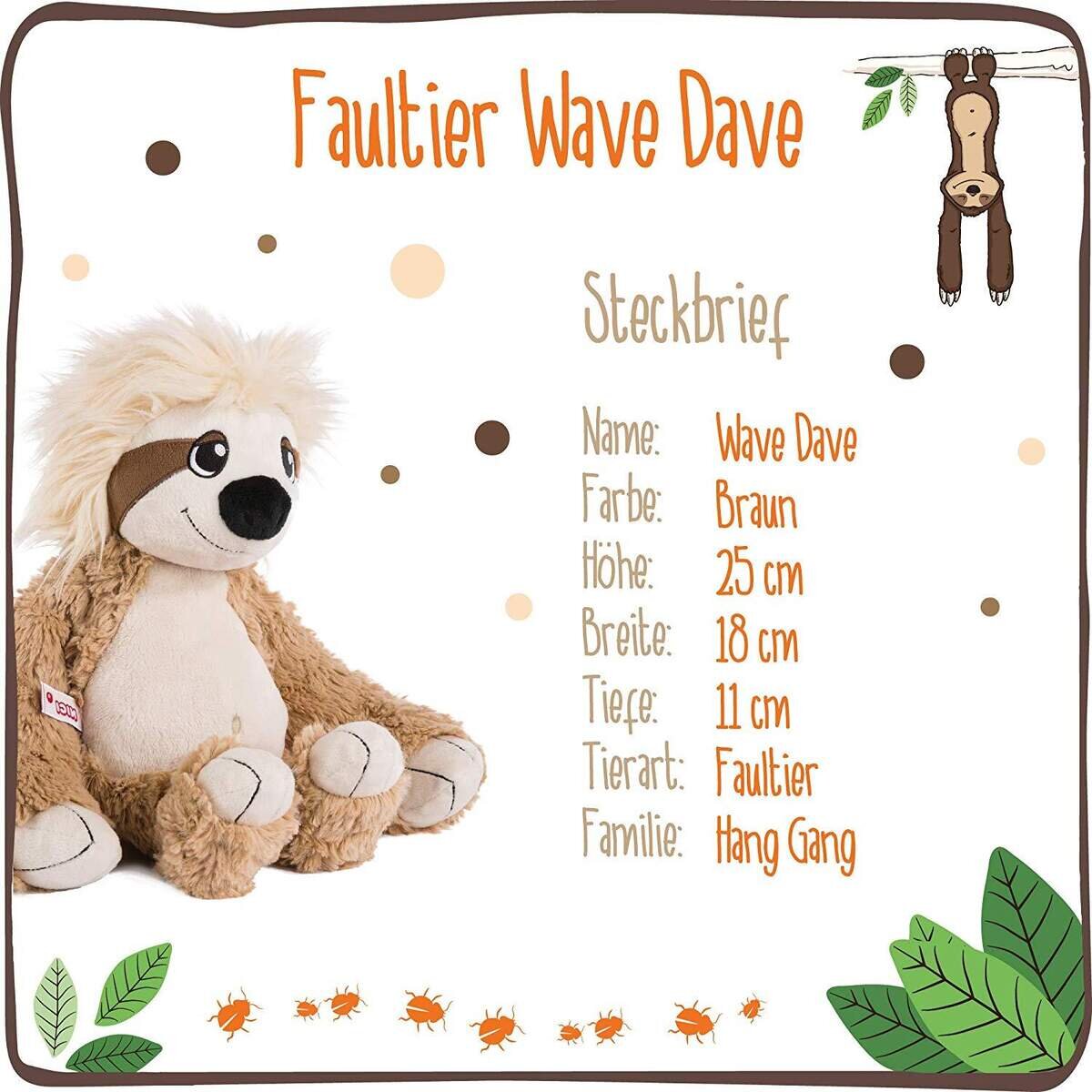 NICI Faultier Wave Dave 25 cm