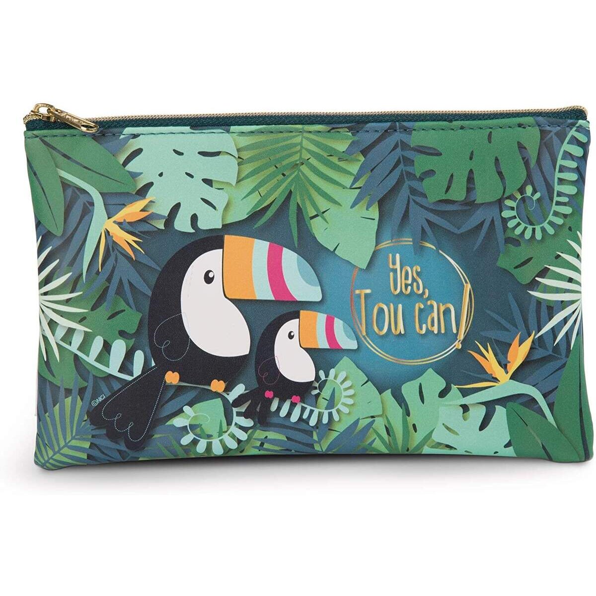 NICI flaches Mäppchen Tropicano Tukan aus Kunstleder, ca 20 x 12 cm