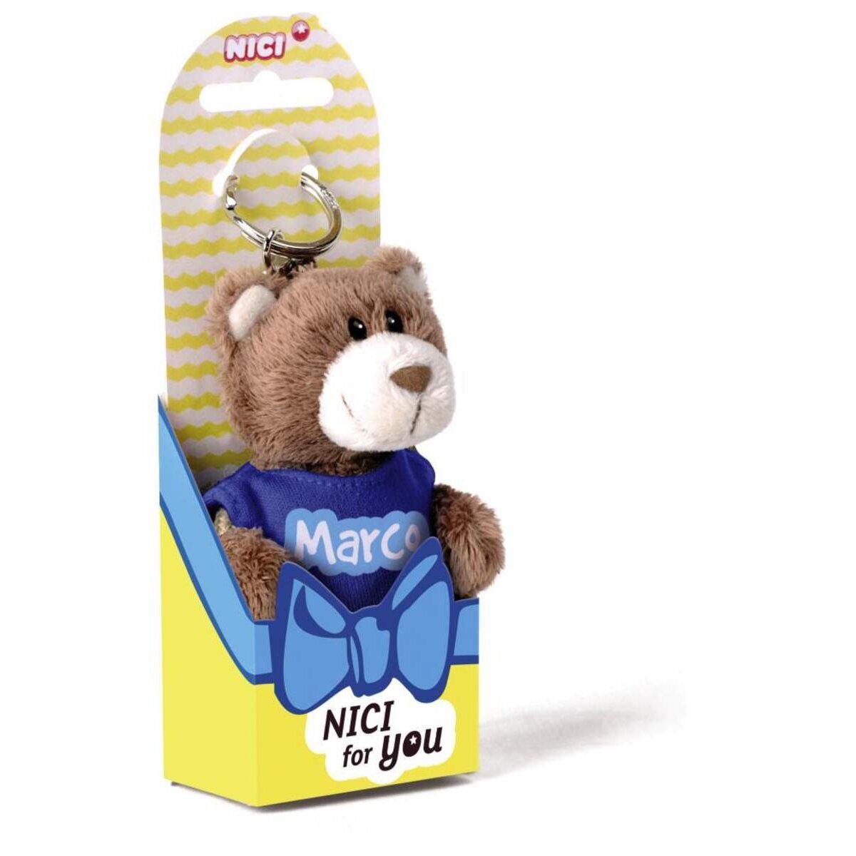 NICI for You Schlüsselanhänger Bär Marco mit T-shirt blau