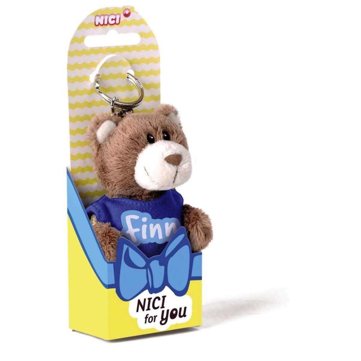 NICI for You Schlüsselanhänger Bär Finn mit T-shirt blau