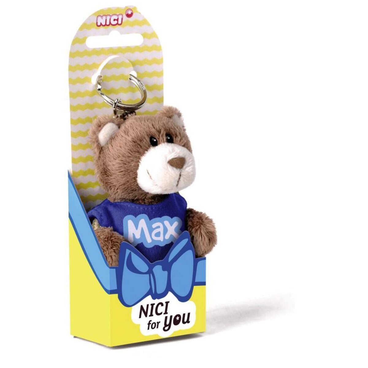 NICI for You Schlüsselanhänger Bär Max mit T-shirt blau