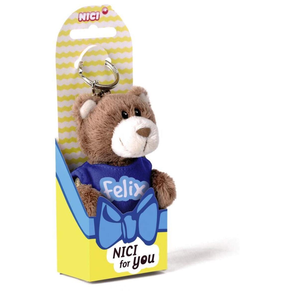 NICI for You Schlüsselanhänger Bär Felix mit T-shirt blau