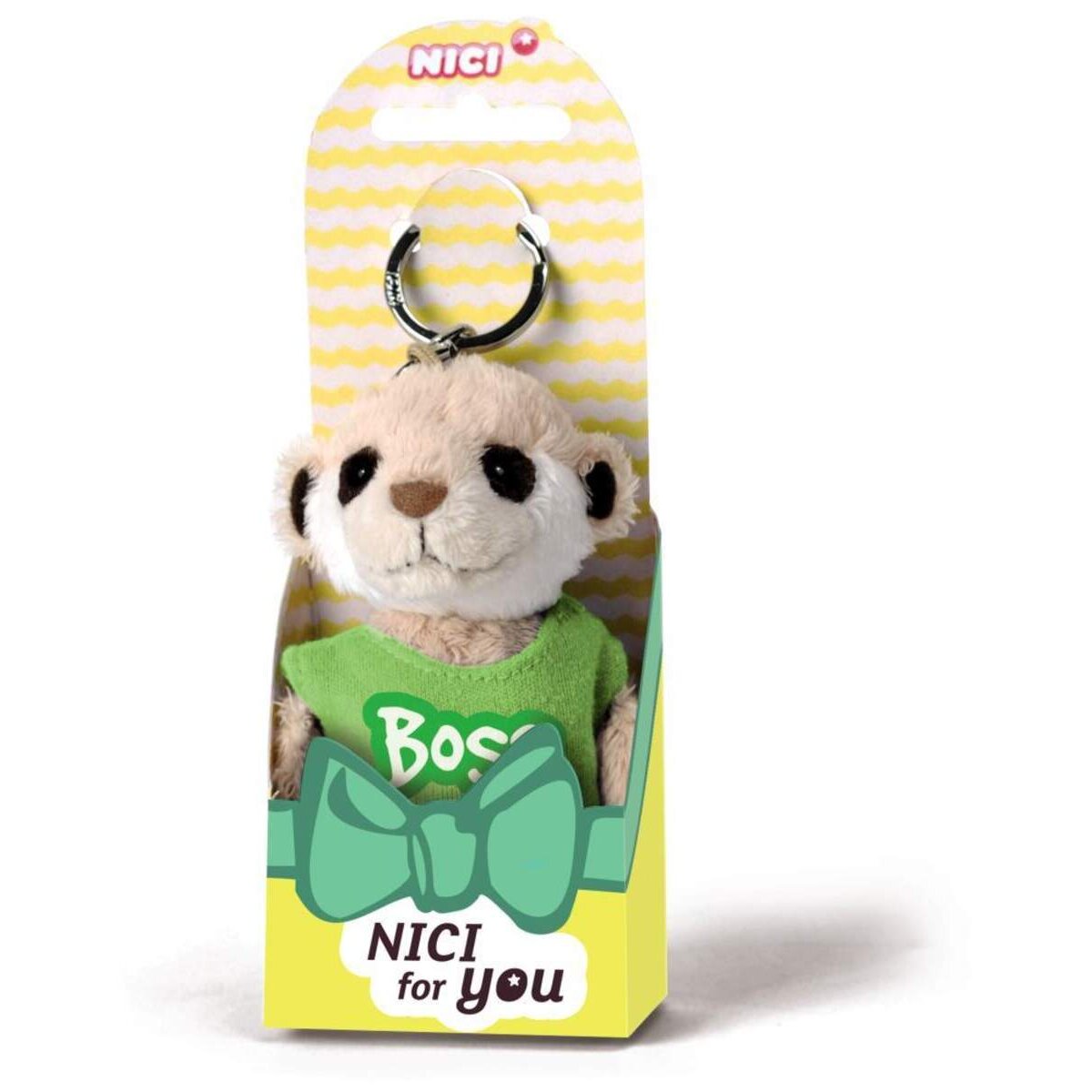 NICI for You Schlüsselanhänger Erdmännchen Boss mit T-shirt grün