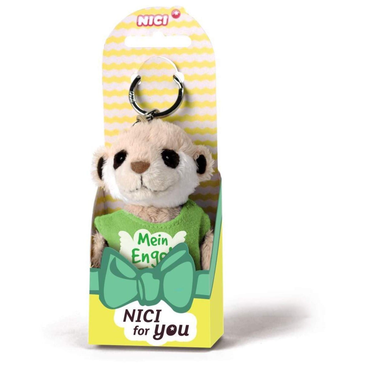 NICI for You Schlüsselanhänger Erdmännchen Mein Engel mit T-shirt grün