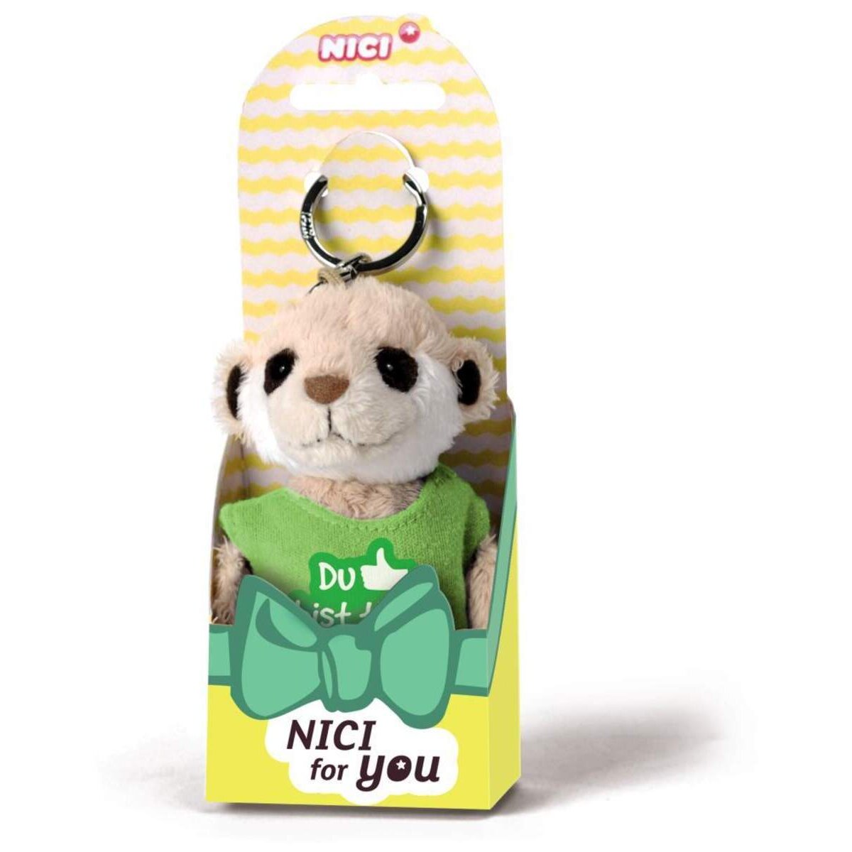 NICI for You Schlüsselanhänger Erdmännchen Du bist toll mit T-shirt grün