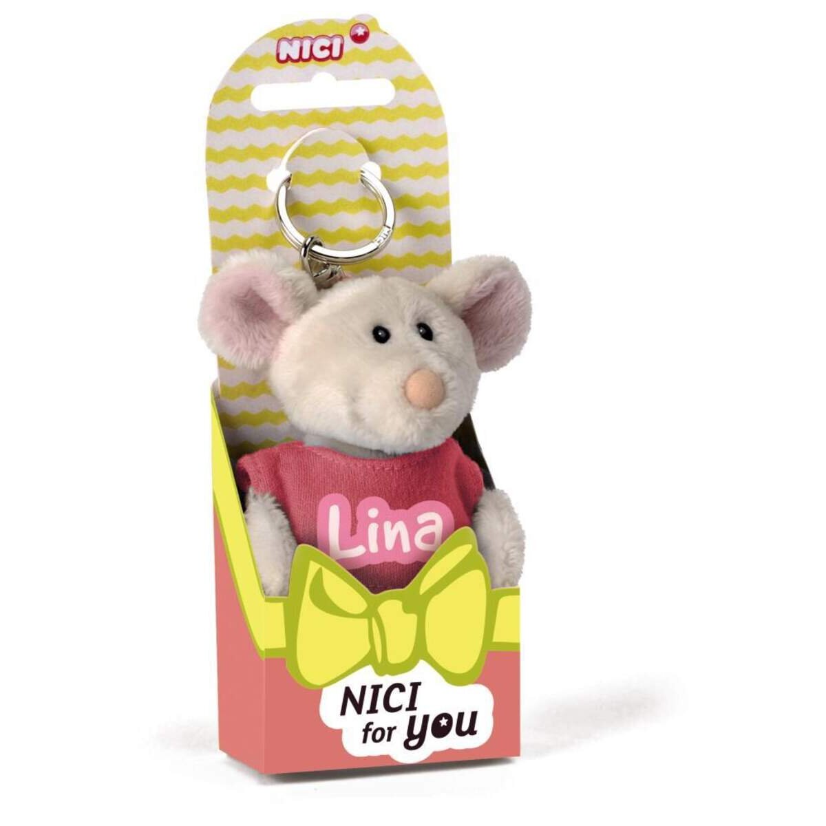 NICI for You Schlüsselanhänger Maus Lina mit T-shirt pink
