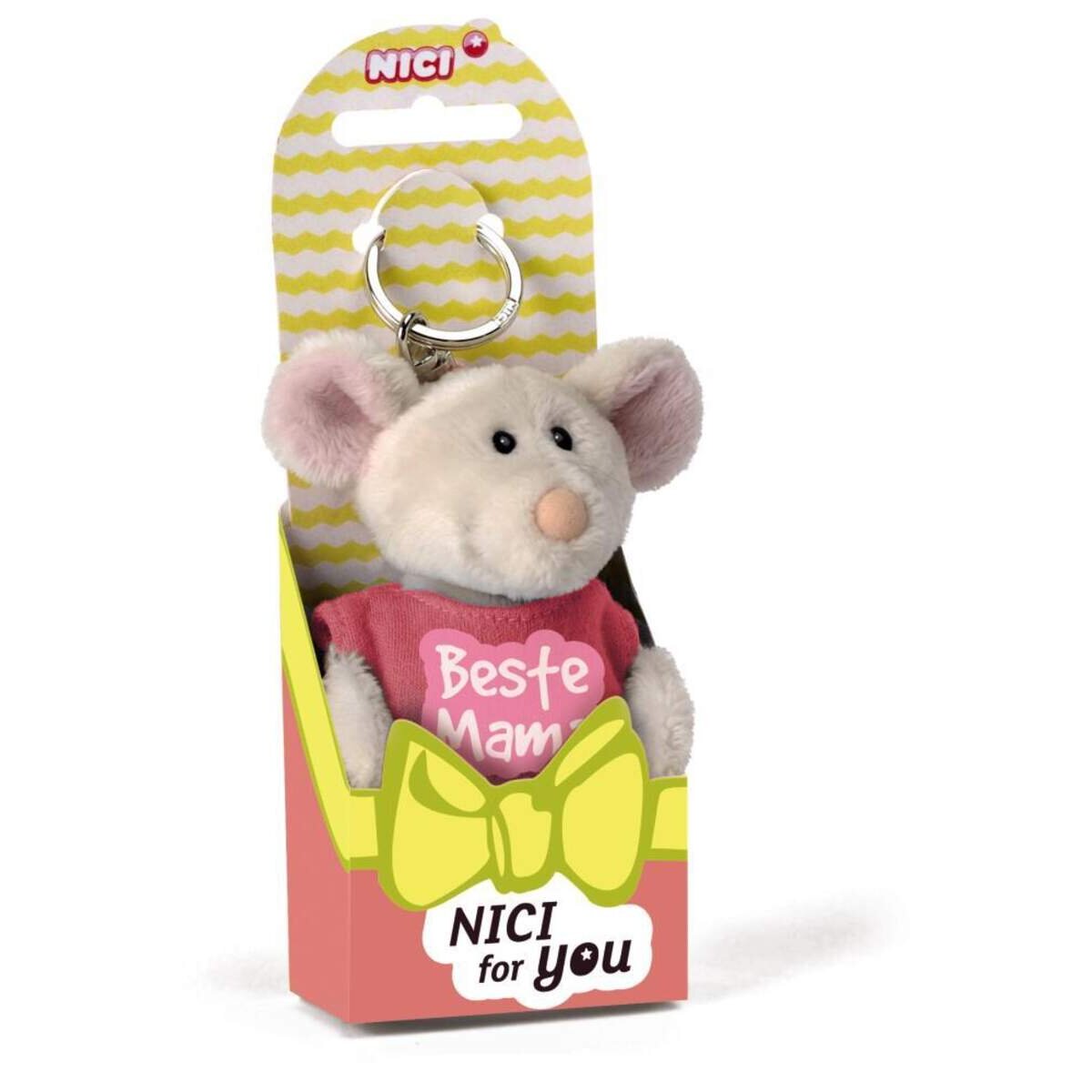 NICI for You Schlüsselanhänger Maus Beste Mama mit T-shirt pink