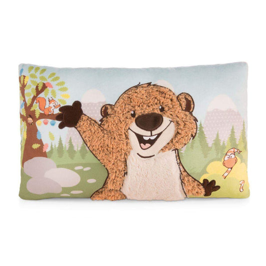NICI Forest Friends Plüschkissen Biber Willi Woodfeller rechteckig