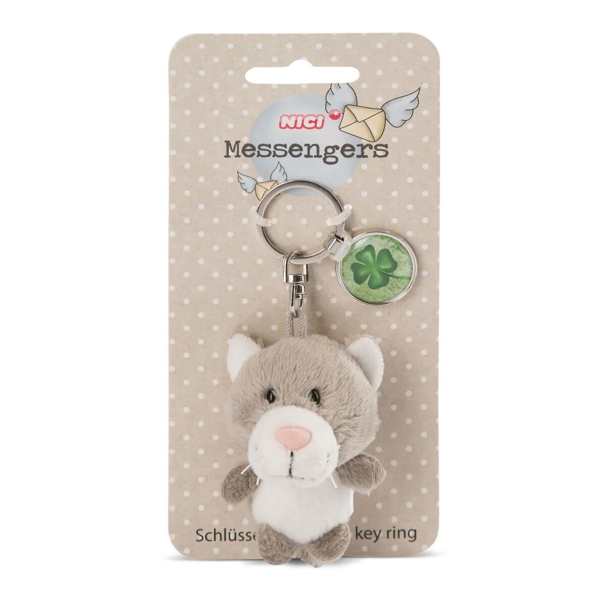 NICI Katze 7cm Bb SA mit Anhänger Kleeblatt