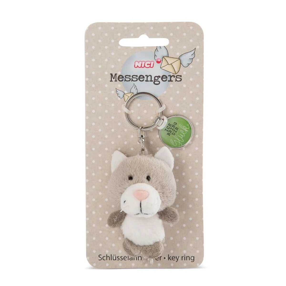 NICI Katze 7cm Bb SA mit Anhänger "Ich bringe dir Glück"