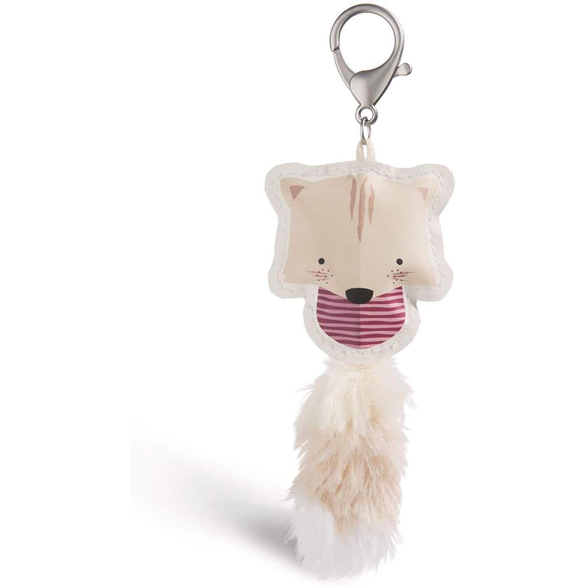 NICI Katze beige Taschenanhänger aus Kunstleder, 12 cm
