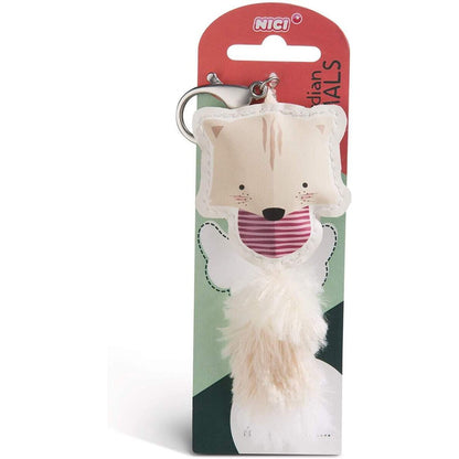 NICI Katze beige Taschenanhänger aus Kunstleder, 12 cm