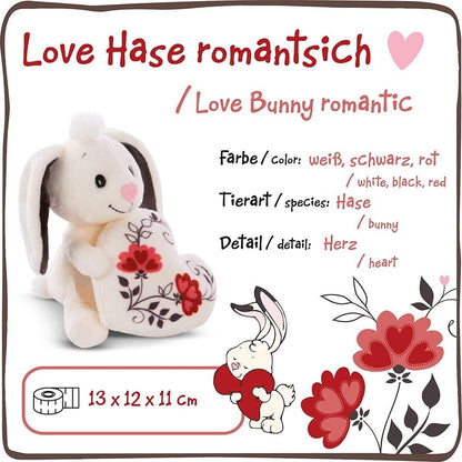 NICI Kuscheltier 13cm mit Herz – Romantischer Hase
