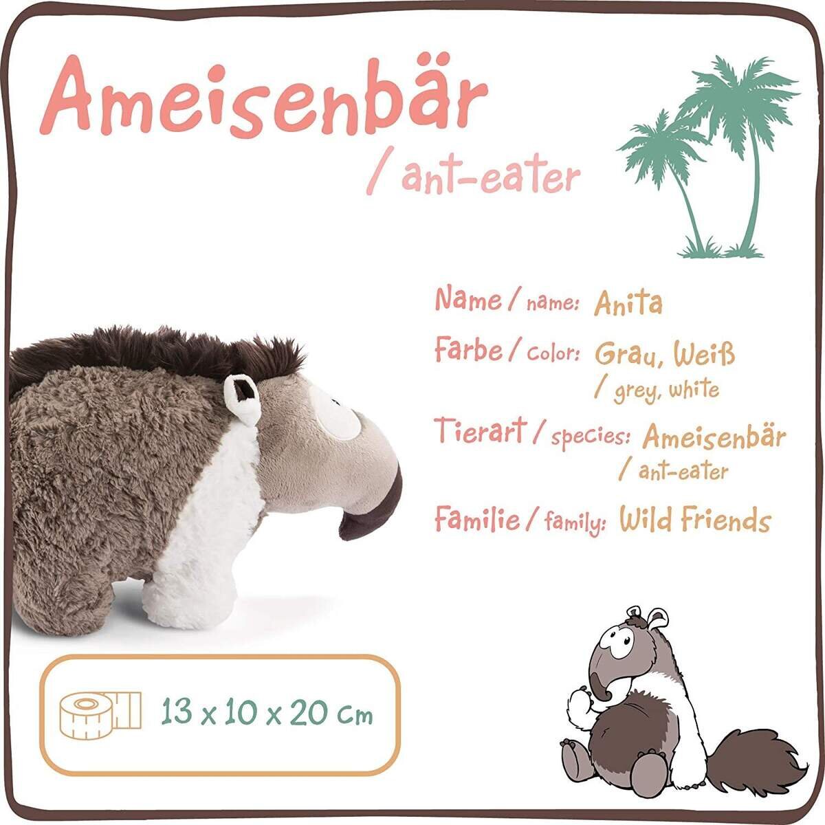NICI Kuscheltier Ameisenbär Anita, 20 cm