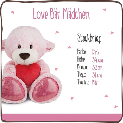 NICI Kuscheltier Love Bär Mädchen mit Herz, 50 cm
