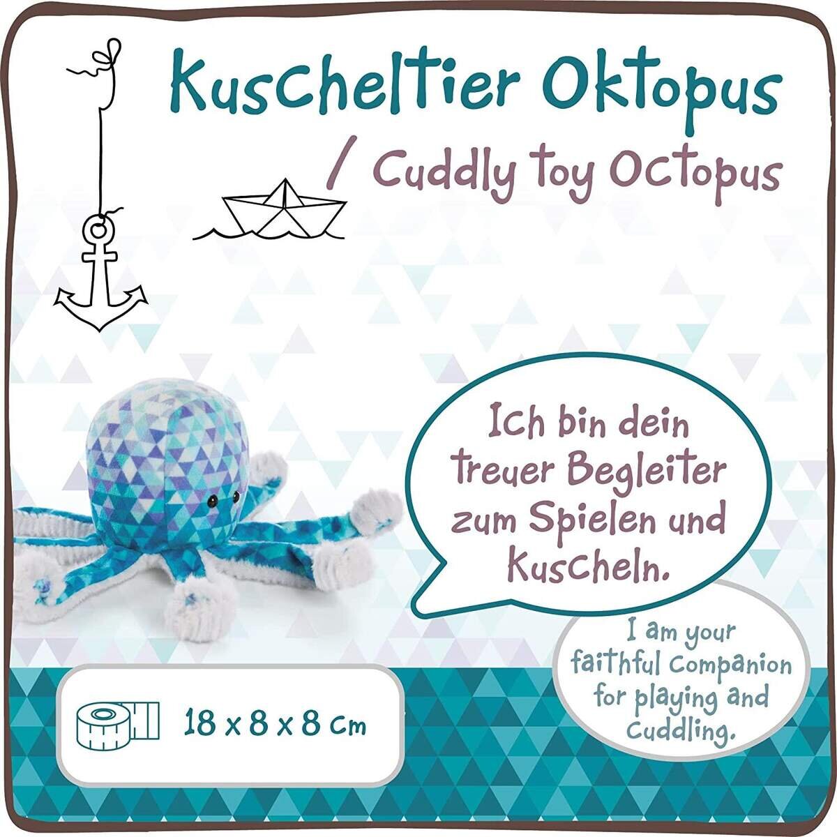 NICI Kuscheltier Oktopus 18 cm