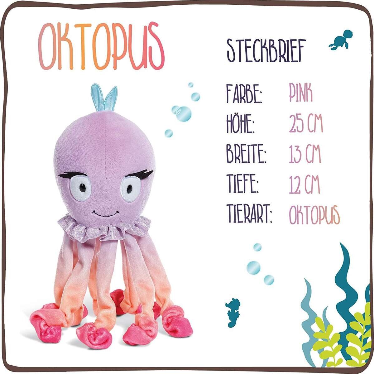NICI Kuscheltier Oktopus Oktina, 25 cm