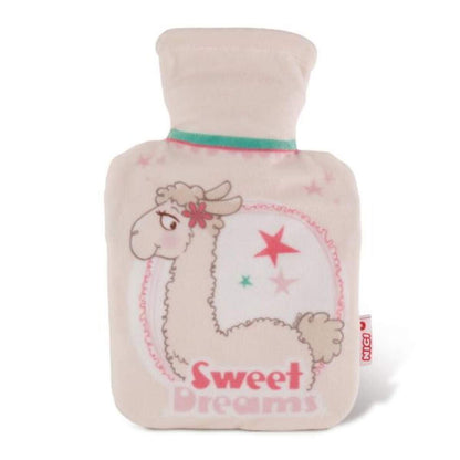 NICI La-La-Lama Lounge Wärmflasche Lama Dalia mit Fleece-Hülle