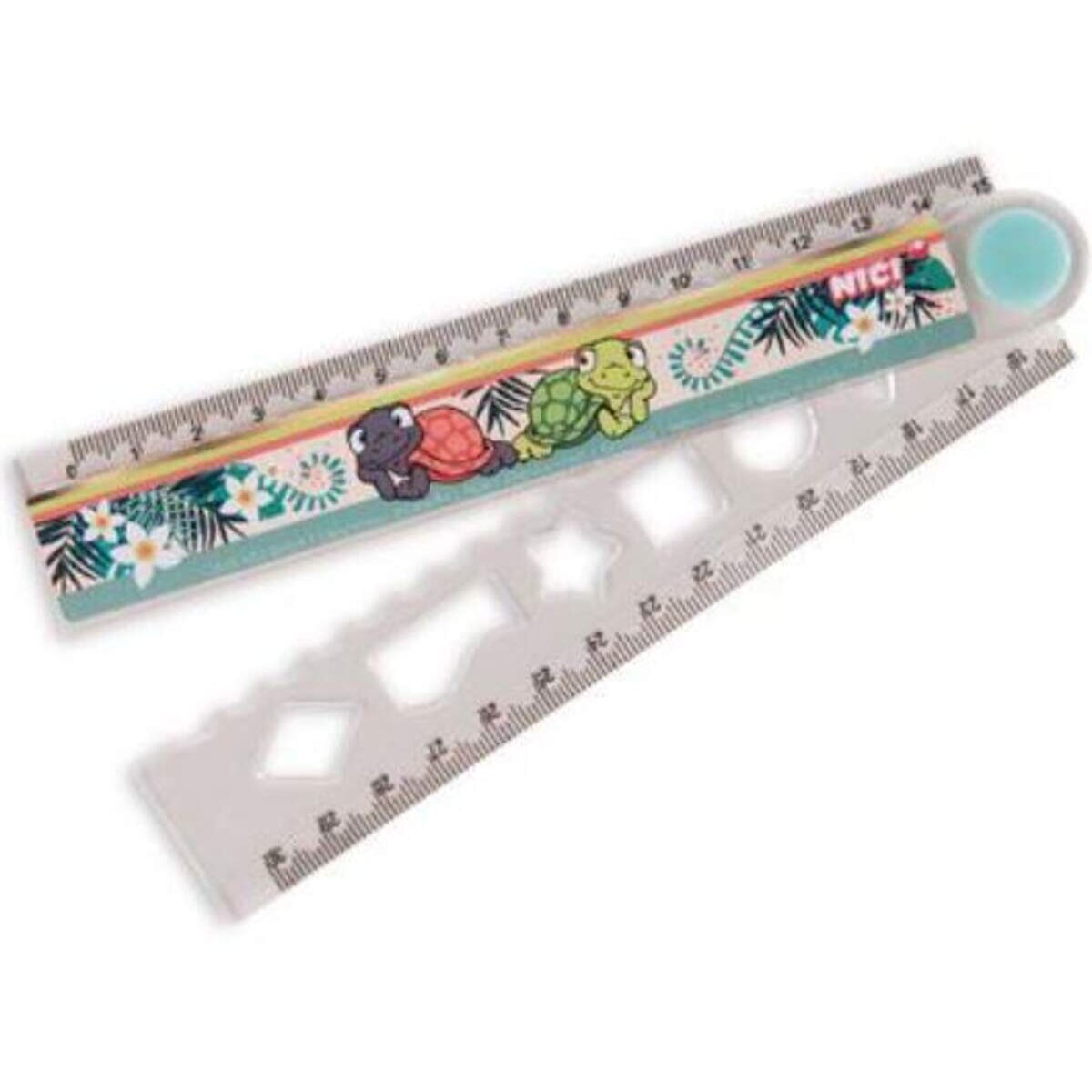 NICI Lineal mit den Schildkröten Slippy und Snazzy, 30 cm