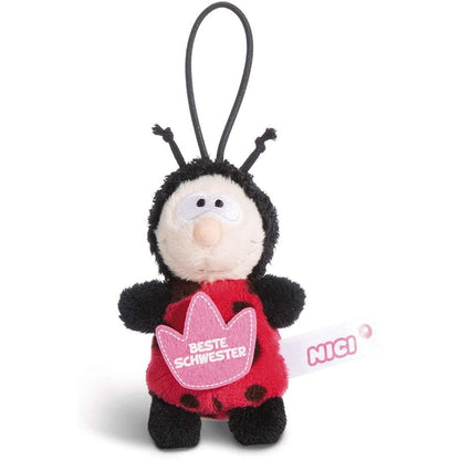 NICI Marienkäfer Plüsch Loop Beste Schwester 8 cm