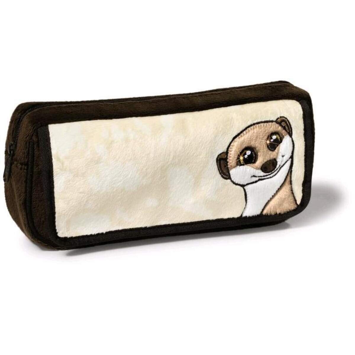 NICI Meerkat Mäppchen mit goldenem Erdmännchen, 21 x 9 x 4cm
