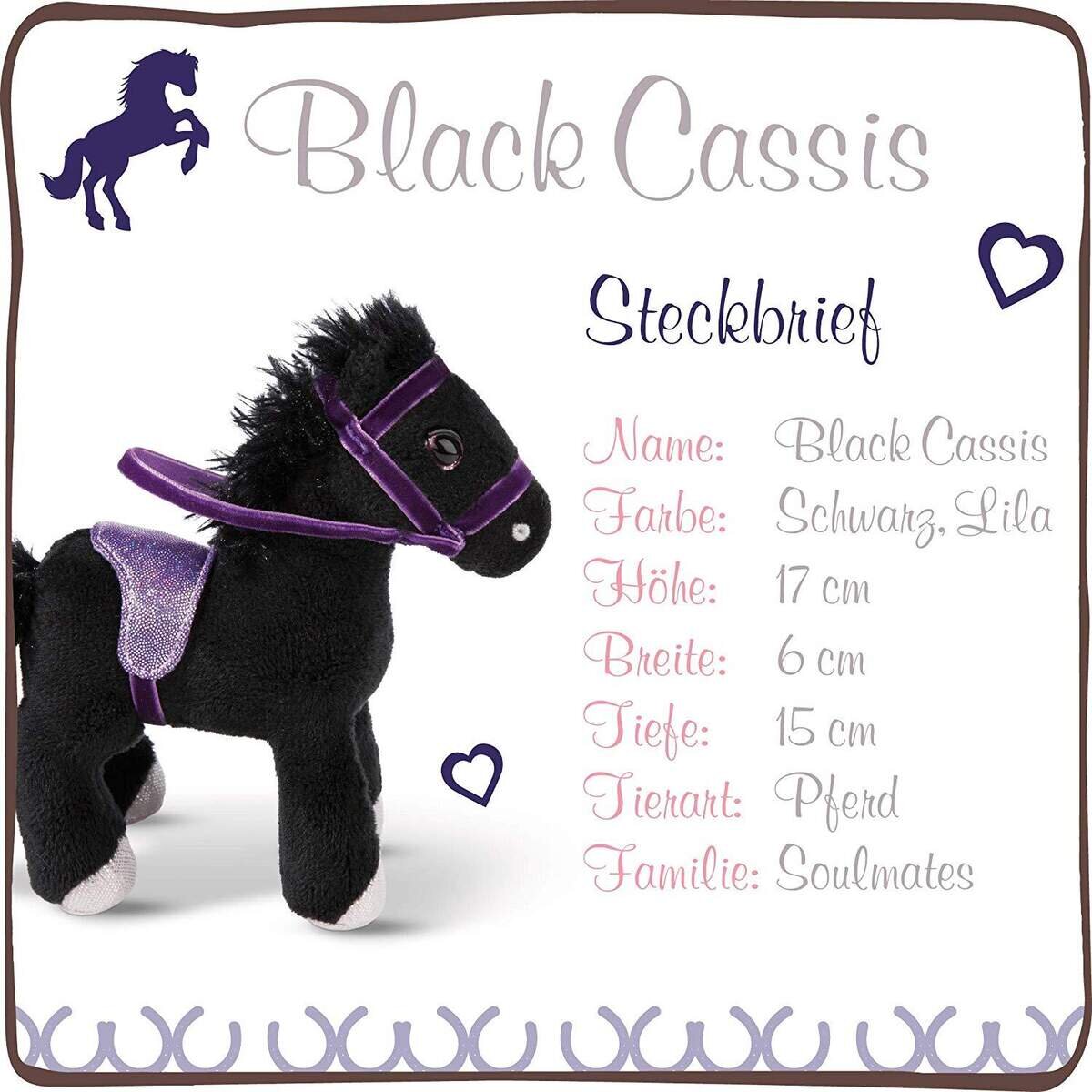 NICI Pferd Black Cassis mit Zaumzeug 16cm