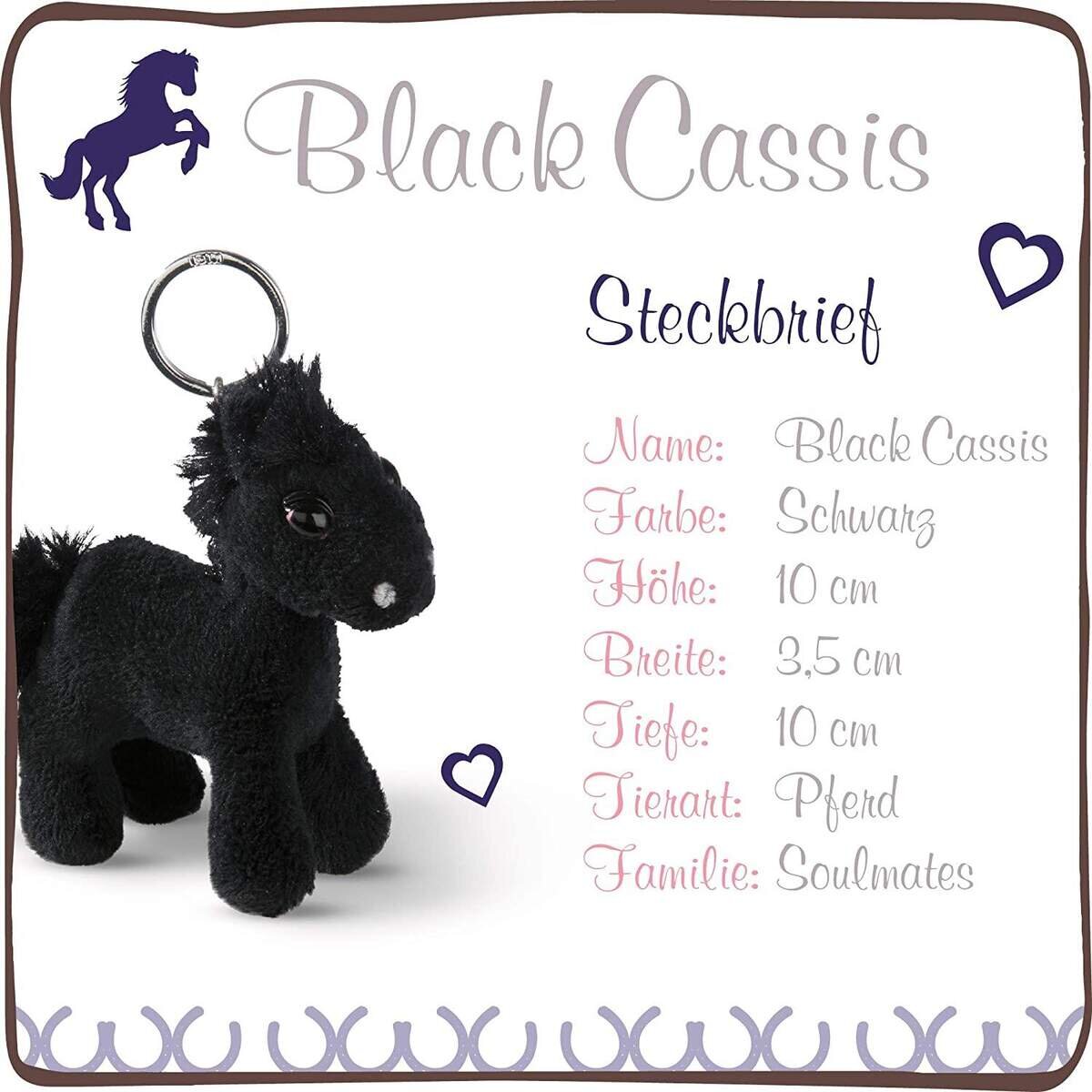 NICI Pferd Black Cassis Schlüsselanhänger 10cm